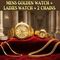 Mens Golden Watch + Ladies Watch + 2 Chain (MLGW2C3)