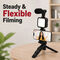 Remote Controlled Smart Video Making Kit With Inbuilt Flood Light + Mic + Tripod With Single Bluetooth (SVMK3)