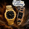 Mens Golden Watch With Free Ladies Designer Watch (MLGW20)