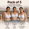 Pack of 3 Cross Fit High Coverage Pure Cotton Non Padded Bra (3FCB13)