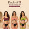 Pack of 3 Attractive Solid Non Padded Dailywear Sports Bra And Panty Set (3BP4)