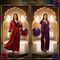 Pick Any 1 Satin Nightgown With Full Sleeve Robe Set (2NS3)