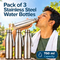 Pack of 3 Stainless Steel Water Bottles - 750ml (3B12)