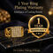 Golden Mens & Ladies Watch with Free Mens & Ladies Ring (MLGWFR2)