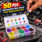 50 Pcs Automotive Mini Blade Fuse Replacement Set (HT225)