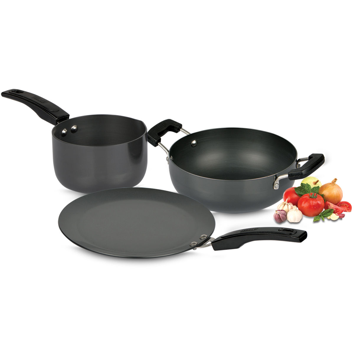 Buy 3 Pcs Hard Anodized Cookware Online 