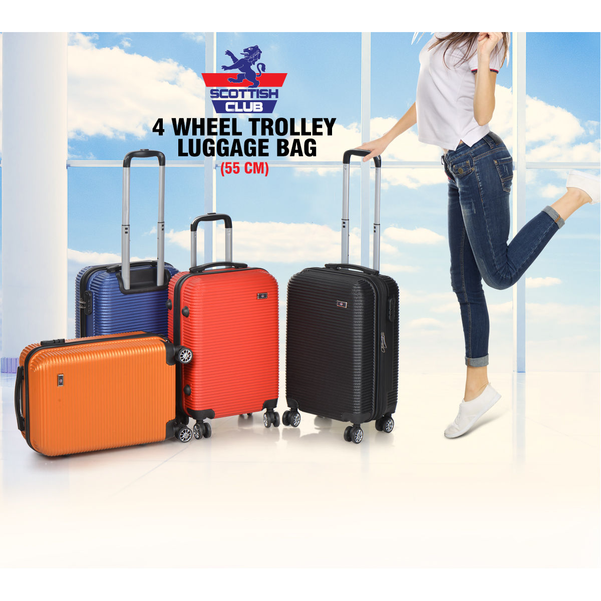 Buy 4 Wheel Trolley Luggage Bag - 55 cm Online at Best Price in India on www.bagssaleusa.com/product-category/scarves/