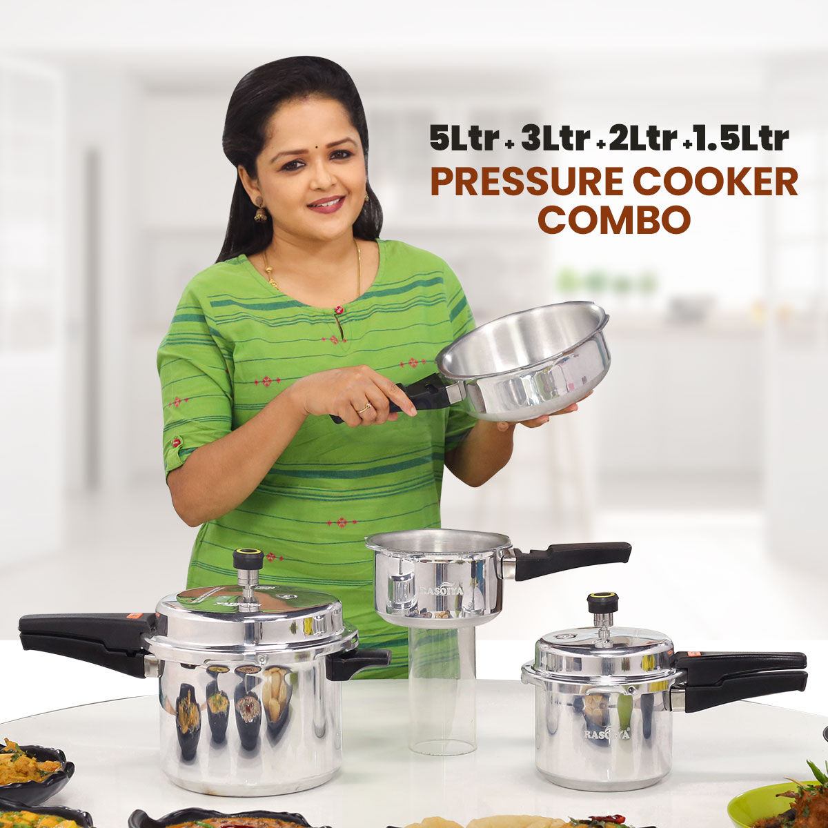 Buy 5L 3L 2L Pressure Cooker Combo (4PC2) Online at