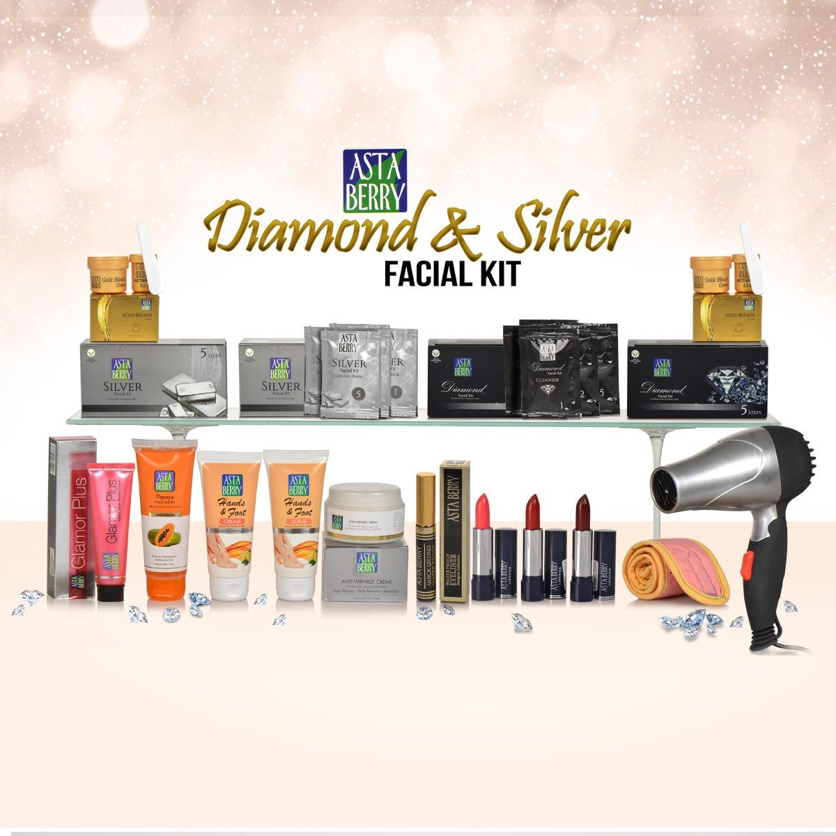 Buy Astaberry Diamond & Silver Facial Kit Online at Best Price in India