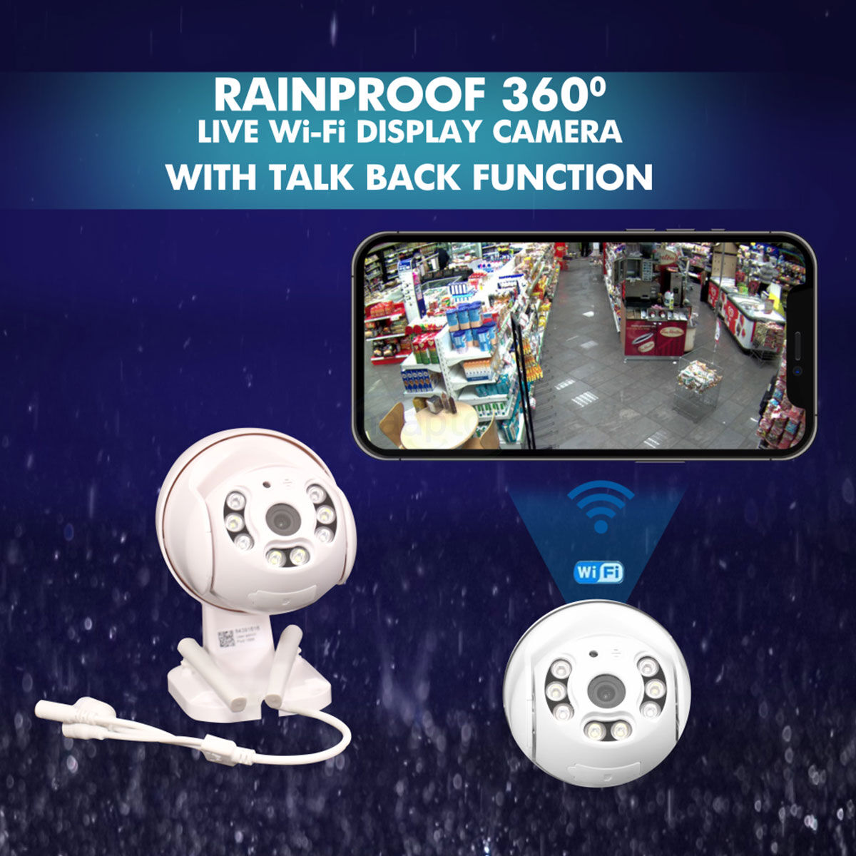 Buy Rainproof 360 Degree live Camera With Smart Led Light (CCTV10 - Main Image