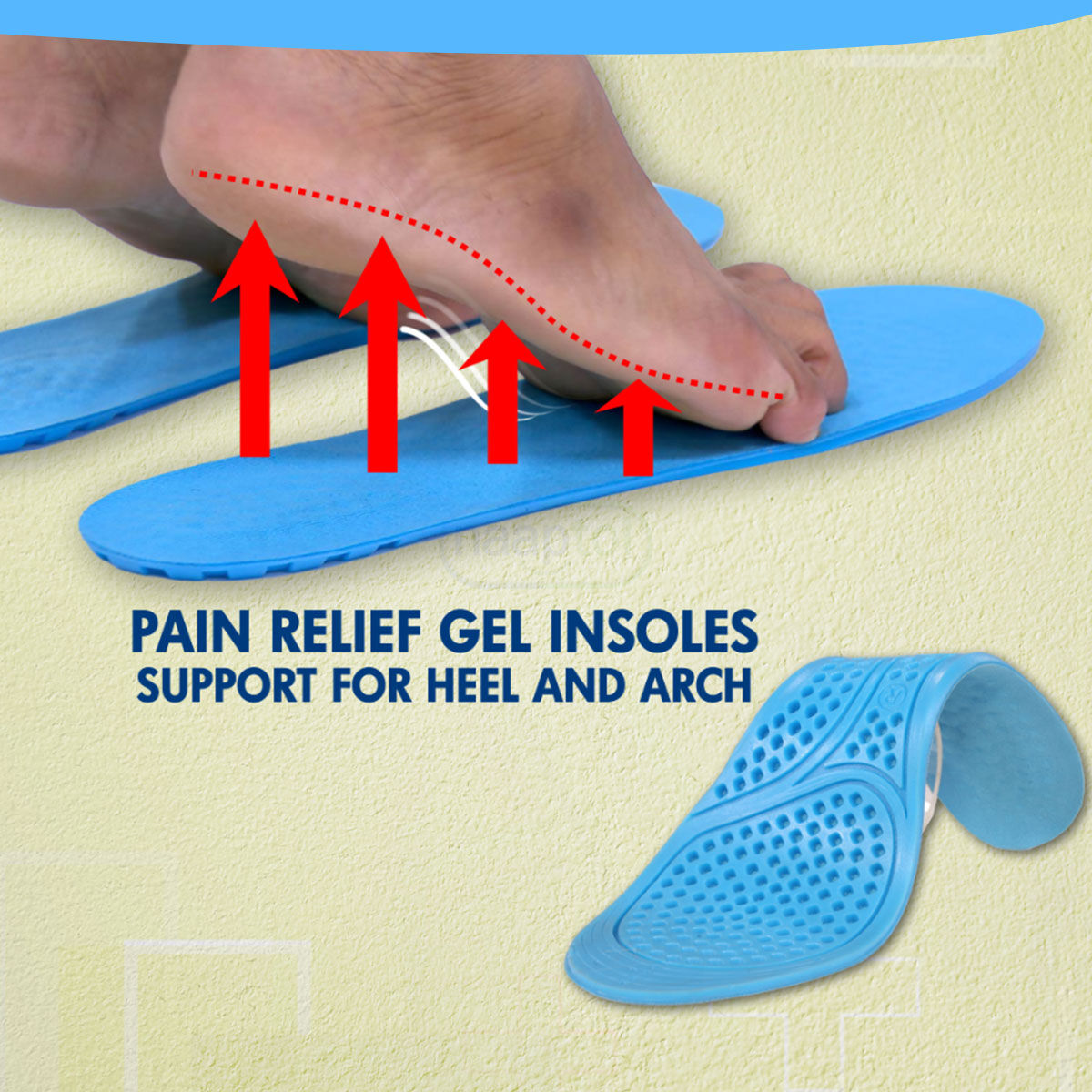 Gel Insoles Support For Heel And Arch (PRS123)