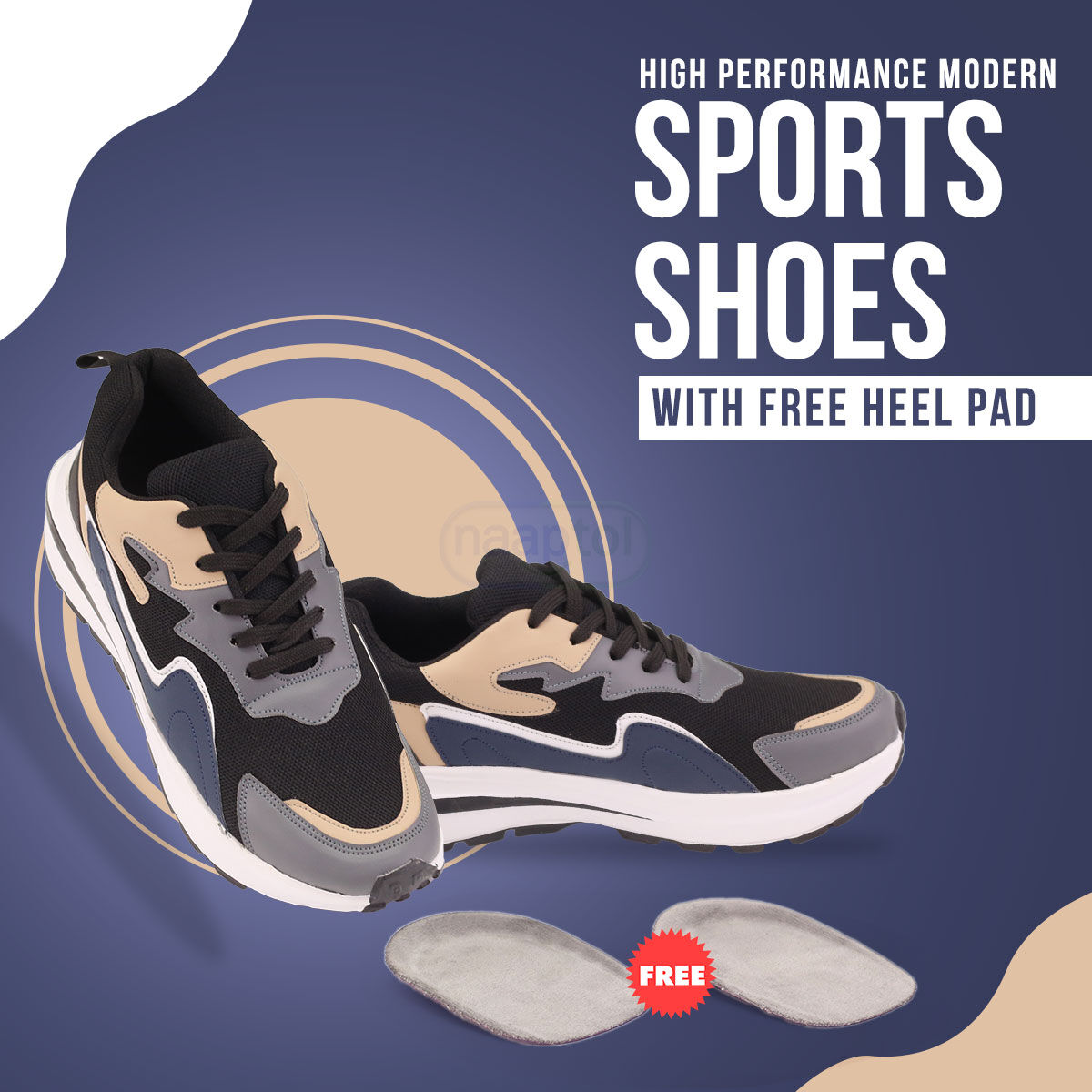 High Performance Modern Sports Shoes with Free Heel Pad (SSC4) - Main Image