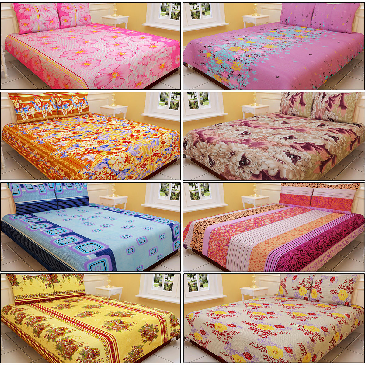 bed and pillow covers