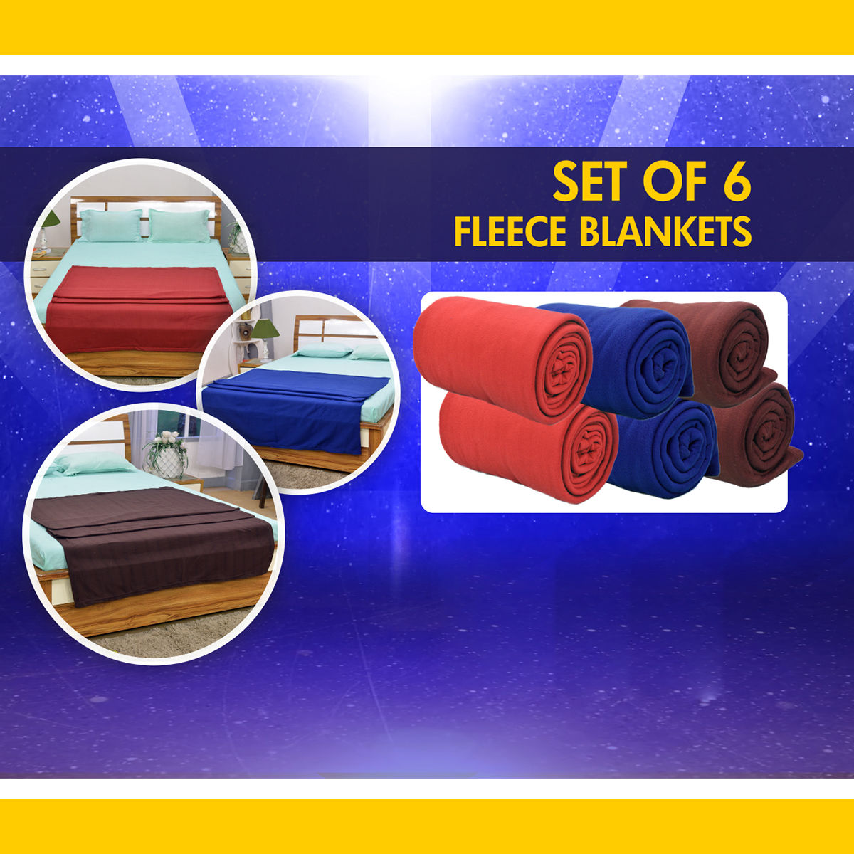 Buy Set of 6 Fleece Blankets (6FB1) Online at Best Price in India on