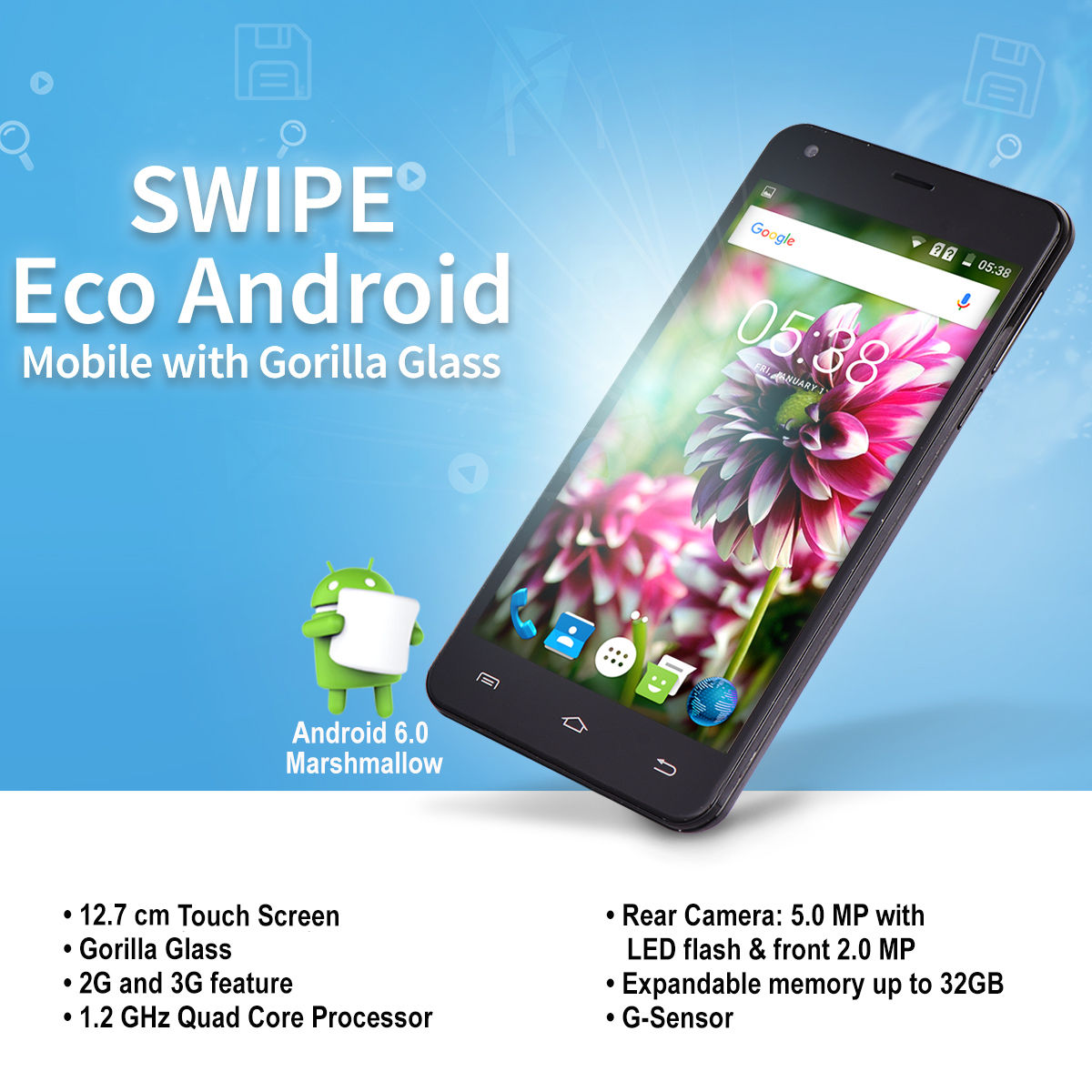 Buy Swipe Eco Android Mobile with Gorilla Glass Online at Best Price in