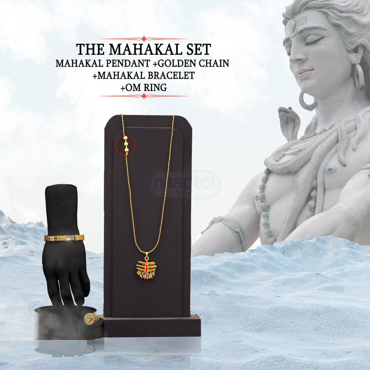 Buy Mahakal Pendant Golden Chain Bracelet Ring (MGJ41
