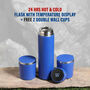 24 Hrs Hot & Cold Flask with Temperature Display + Free 2 Double Wall Cups (1TF2CF)