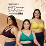 Pack Of 3 Full Coverage Daily Wear Bust Support Bra - Plus Size Only (3FCB4)