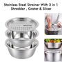Stainless Steel Strainer With 3 In 1 Slicer, Dicer And Grater (3CGS1)