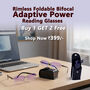 Rimless Foldable Bifocal Adaptive Power Reading Glasses Buy 1 Get 2 Free (3FBORG3)