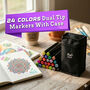 24 Colors Dual Tip Markers With Case (24M)