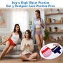 Buy 3 High Waist Panties Get 3 Designer Lace Panties Free (6PS1)