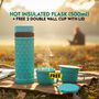 Hot Insulated Flask (500ml) + Free 2 Double Wall Cup With Lid (1F2C6N)