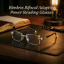 Rimless Bifocal Adaptive Power Reading Glasses (1BORG5)