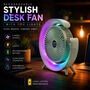 Rechargeable Stylish Desk Fan With RGB Lights (EF40)