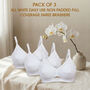 Pack of 3 All White Dailyuse Non Padded Full Coverage Saree Brassiere (3FCB9)
