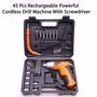 45 Pcs Rechargeable Powerful Cordless Drill Machine With Screwdriver (ET4)