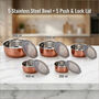 5 Stainless Steel Bowl + 5 Push & Lock Lid (10PL5N)