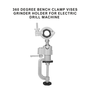 360 Degree Bench Clamp Vises Grinder Holder For Electric Drill Machine (HT93)