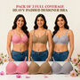 Pack of 3 Full Coverage Heavy Padded Designer Bra (3FCB15)