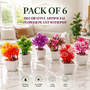 6 Decorative Artificial Flower Plant With Pot (DRFP4)