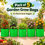 Pack of 5 Garden Grow Bags For Plant Fruit & Veggies (GDN2)