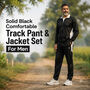Solid Black Comfortable Track Pant And Jacket Set For Mens (TPTJ2)