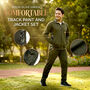 Solid Olive Green Comfortable Track Pant And Jacket Set For Mens (TPTJ3)