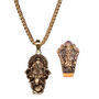 Golden Ganesha Pendant Chain with free 3D Ganesha Ring  (GPCFR1)