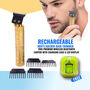 Rechargeable Mens Golden Hair Trimmer + FREE Premium Wireless Bluetooth Earpod with Charging case and LED display (PMT1WP2)